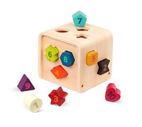 Battat cubo selezionatore di Forme in Legno con 10 Pezzi numerati