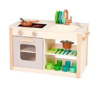 Battat - Divertimento ai fornelli per Due e Uno - Cucina e Mercato - Dimensioni Adatte ai Bambini - Menu con Lavagna e quadranti del Forno - 25 Accessori da Cucina Giocattolo - 2 Anni +
