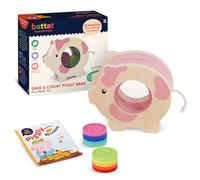 Battat Education - Salvataggio e conteggio del salvadanaio - Salvadanaio per Bambini - Giocattolo educativo a Forma di Maiale - Playset per Lo Sviluppo - Abilità motorie Fini - 18 Mesi +