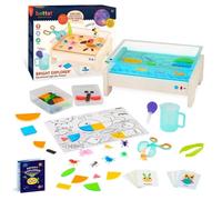Battat Education - Scatola Luminosa da tracciamento per Bambini - Tavola Luminosa sensoriale - Giocattoli educativi per i più Piccoli - Include Carte da ricalco su Entrambi i Lati - Bright Explorer