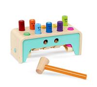Battat Panca per Il Peso e Il conteggio, Gioco in Legno con 10 pioli | Set da 2 con 10 pioli colorati e 1 martello; per scoprire numeri, colori ed emozioni giocando; 1+ anni