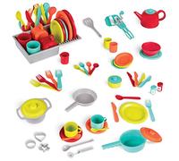 Battat - Set di giocoda cucina giocattolo - 71 pezzi di accessori per la cuisine finta - 4 coperti e posate - lavabile in lavastoviglie e senza preoccupazioni - 2 anni+