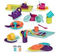 Battat - Set da gioco per la cena - 45 pezzi Tea Party & Supper Playset - Giocattoli da cucina per finta - Teiera, piatti, posate, Set da cena e Tea Party, 3 anni+