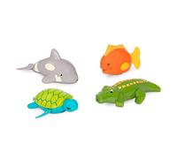 Battat - Tubbies a Vento - Tartaruga, Pesce, Coccodrillo, Balena - Confezione da 4 Animali da Vasca - Giocattolo Galleggiante per Il Bagno - Giocattolo da Acqua e da Spiaggia - 2 Anni +