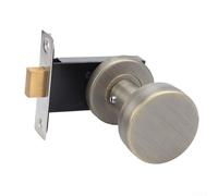 Battente per porta, 1 confezione in acciaio inox, con un solo lato, senza chiave, per porte interne, maniglia rotonda con design invisibile, adatto per camera da letto e cucina (bronzo)