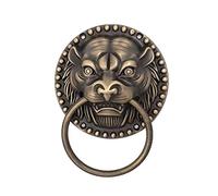 Battente per Porta 1Pz Vecchio Stile Legno Massello Battente Tiger Testa Anteriore Porta Bustare Leone Maniglia Antica Villa Anello All'aperto Manopola(160mm bronze color)