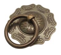 Battente per Porta Batacchio Decorativo In Ottone For Porta D'ingresso, Stile Cinese, Anello Di Tiraggio Legno(Ring Dia 8cm)