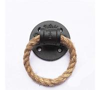 Battente per Porta,Battente ad anello per porta Semplice Morden tubo di ferro flangia porta, tirare la maniglia Battente con la corda Loft Industria Stile Porta Unfold Installare for Porte Interne Art