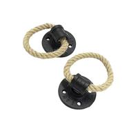 Battente Per Porta, Battente Ottone Maniglia In Ghisa Nera, Anello Di Trazione Corda Canapa, Maniglie For Cassetti, Pomelli Con Foro Singolo, Porte Armadietti(A pair)