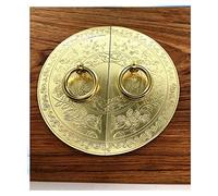 Battente per Porta,Battente per Porta Ottone Porta dell'armadio di rame Maniglie Maniglie Retro Flower Inciso Mobili Brass Tiri per la cucina Armadio Bookcase Manopole(24cm brass)