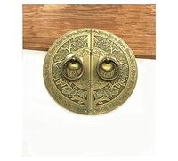 Battente per Porta,Battente per Porta Ottone Porta dell'armadio di rame Maniglie Maniglie Retro Flower Inciso Mobili Brass Tiri per la cucina Armadio Bookcase Manopole(24cm bronze)