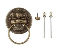 Battente per porta del cancello della villa e del cortile con design a testa di bestia in ottone antico, materiale in ottone massiccio, adatto per l'installazione della manopola della porta