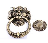 Battente per Porta in Ottone, 1pcs 12cm Grande Leone Antique Doorknocker Batacchio Lionhead Doorknockers Lions Home Decor Legno(4)