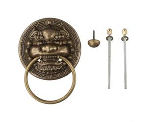 Battente per porta in ottone che mostra una testa di bestia vintage per porte di ville e cortili, progettato per la compatibilità con la manopola della porta ad anello e un uso duraturo