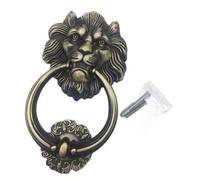 Battente per Porte Antiche, 20cm *11.5cm Grande Antico Leone Porta Battiporta Testa Di Decorazione For La Casa(Greenbronze)