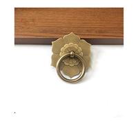 Battente Porta,Portone batacchio Ottone Anello Dell'annata Maniglia Battente Fiore Rondella Di Rame Cassetto Tira Cabinet Dresser Porte Manopole Maniglie For Mobili Pull(Bronze u pin fixing,4cm)