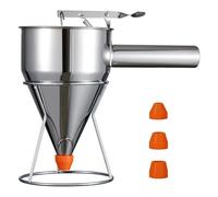 Batter Dispenser - Cupcakes Baking Accessories | Stainless Steel Pancake Batter Dispenser Funnels, With Stand, Waffles Or Any Baked Goods, Waffle Mix Dispensers, For Baking