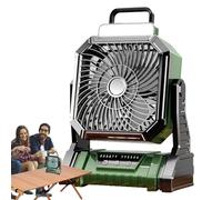 Battere A Batteria A Soffiaggio Ad Aria Regolabile Rotante - Ventilatore Da Campeggio, Ventilatore Portatile Per Il Campeggio | Ventilatore Da Campeggio Personale Compatto | 5400mAh Con Lanterna Per