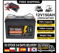 Batteria 12V 150Ah Lifepo4 Batteria incorporata al litio ferro fosfato BMS 10000 cicli di durata per sostituire la maggior parte dei sistemi di alimentazione di backup