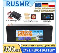 Batteria 12V 24V LiFePO4 600Ah 300Ah 200Ah 120AH 100AH Batteria incorporata al litio ferro fosfato BMS per carrello da golf Spedizione impuestos solari