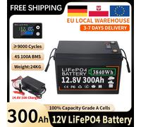 Batteria 12V LiFePO4 300Ah Celle al litio ferro fosfato BMS integrate Confezione per sostituire la maggior parte dell'alimentazione di backup Accumulo di energia domestica 12V300AH