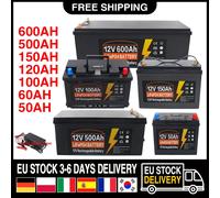 Batteria 12V LiFePO4 600Ah 300Ah 200Ah 150Ah 100Ah Cella al litio ferro fosfato incorporata BMS per carrello da golf Accumulo solare + caricabatterie 12V200AH