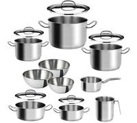 Batteria 15 pz a induzione pentole casseruole con coperchio bollitore latte acqu