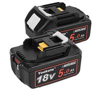 Batteria 18 V per caricatore Makita BL1850B: batteria per attrezzi, 2 pezzi, 5,0 Ah agli ioni di litio con indicatore LED, compatibile BL1860B BL1830B, batteria ricaricabile 196672-8 197599-5