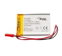 Batteria 3,7 V 800 mAh LP453350 ai polimeri di litio Akyga AKY0392 Li-Po PCM JST 2 poli, connettore 2,54 15 cm