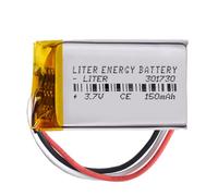 Batteria 3 cavi 301730 LiPo 3.7V 150mAh 0.555Wh 1S 5C Liter Energy Battery Ricaricabile con PCM termistore NTC Smartwatch Elettronica - Non adatto per Radiocomando 32x17x3mm (3P|150mAh|301730)