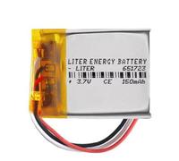 Batteria 3 cavi 651723 LiPo 3.7V 150mAh 0.555Wh 1S 5C Liter Energy Battery Ricaricabile con PCM termistore NTC Smartwatch Elettronica - Non adatto per Radiocomando 25x17x6.5mm (3P|150mAh|651723)