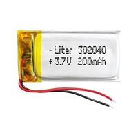 Batteria 302040 LiPo 3.7V 200mAh 0.74Wh 1S 5C Liter Energy Battery per l'elettronica Ricaricabile Telefono Portatile Smartwatch Orologio GPS - Non adatto per Radiocomando 42x20x4mm (200mAh|302040)