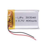 Batteria 303048 LiPo 3.7V 400mAh 1.48Wh 1S 5C Liter Energy Battery per l'elettronica Ricaricabile Telefono Portatile Smartwatch Orologio GPS - Non adatto per Radiocomando 50x30x3mm (400mAh|303048)