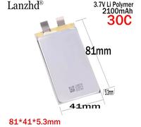 Batteria 30C ad alto rapporto ai polimeri di litio da 3,7 V fai da te 2S 3S 4S per il gruppo batteria al litio per veicoli o navi 534181 2100mAh