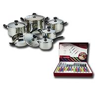 BATTERIA 36 PEZZI BAVARIA ROYALTY LINE 12 PENTOLE 24 POSATE