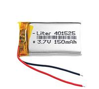 Batteria 401525 LiPo 3.7V 150mAh 0.555Wh 1S 5C Liter Energy Battery per l'elettronica Ricaricabile Telefono Portatile Smartwatch Orologio GPS - Non adatto per Radiocomando 27x15x4mm (150mAh|401525)