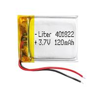 Batteria 401822 LiPo 3.7V 120mAh 0.444Wh 1S 5C Liter Energy Battery per l'elettronica Ricaricabile Telefono Portatile Smartwatch Orologio GPS - Non adatto per Radiocomando 24x18x4mm (120mAh|401822)