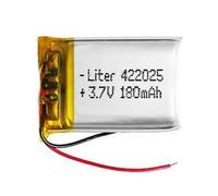 Batteria 422025 LiPo 3.7V 180mAh 0.666Wh 1S 5C Liter Energy Battery per l'elettronica Ricaricabile Telefono Portatile Smartwatch Orologio GPS - Non adatto per Radiocomando 27x20x4mm (180mAh|422025)