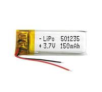 Batteria 501235 LiPo 3.7V 150mAh 0.555Wh 1S 5C Liter Energy Battery per l'elettronica Ricaricabile Telefono Portatile Smartwatch Orologio GPS - Non adatto per Radiocomando 37x12x5mm (150mAh|501235)