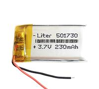 Batteria 501730 LiPo 3.7V 230mAh 0.851Wh 1S 5C Liter Energy Battery per l'elettronica Ricaricabile Telefono Portatile Smartwatch Orologio GPS - Non adatto per Radiocomando 32x17x5mm (230mAh|501730)