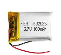 Batteria 602025 LiPo 3.7V 180mAh 0.666Wh 1S 5C Liter Energy Battery per l'elettronica Ricaricabile Telefono Portatile Smartwatch Orologio GPS - Non adatto per Radiocomando 27x20x6mm (180mAh|602025)