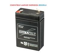 BATTERIA 6V 2.8 AH RICARICABILE AL PIOMBO ERMETICO COMPATIBILE LAMPADE EMERGENZ
