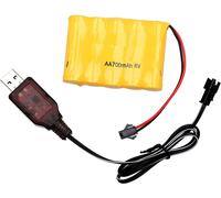Batteria 6V 700mAh AA Ni-CD con cavo USB per modellismo RC, WLtoys, DJI Tello