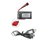 efaso Batteria 7,4 V 1600 mAh LIPO Deans spina incl. cavo di ricarica USB 800 mAh per WL Toys 12427 12428 12428-B 12429