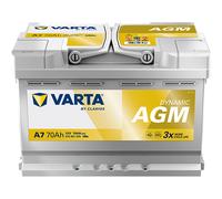 BATTERIA 70Ah 760A SILVER DYNAMIC AGM START&STOP +DX A7 278x175x190 VARTA