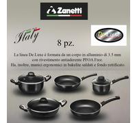 Batteria 8 pezzi made in Italy antiaderente di alta qualità ZANETTI De luxe