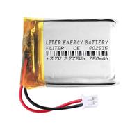Batteria 802535 LiPo 3,7 V 750 mAh 2,775 Wh Ricaricabile Connettore PH2.0 (JST-PHR-02) Tipo B Litio: Assicurarsi che la polarità del dispositivo corrisponda alla batteria 37 x 25 x 8 mm (PH2|750 mAh|