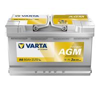 BATTERIA 80Ah 800A SILVER DYNAMIC AGM START&STOP +DX A6 315x175x190 VARTA