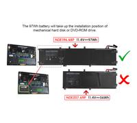 Batteria 8500mAh Per Dell XPS 15 9550, XPS 15 9560, 5XJ28