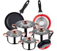 Batteria 8pz in acciaio inox adatta per induzione + 3 pentole 16/20/24 cm SAN IGNACIO